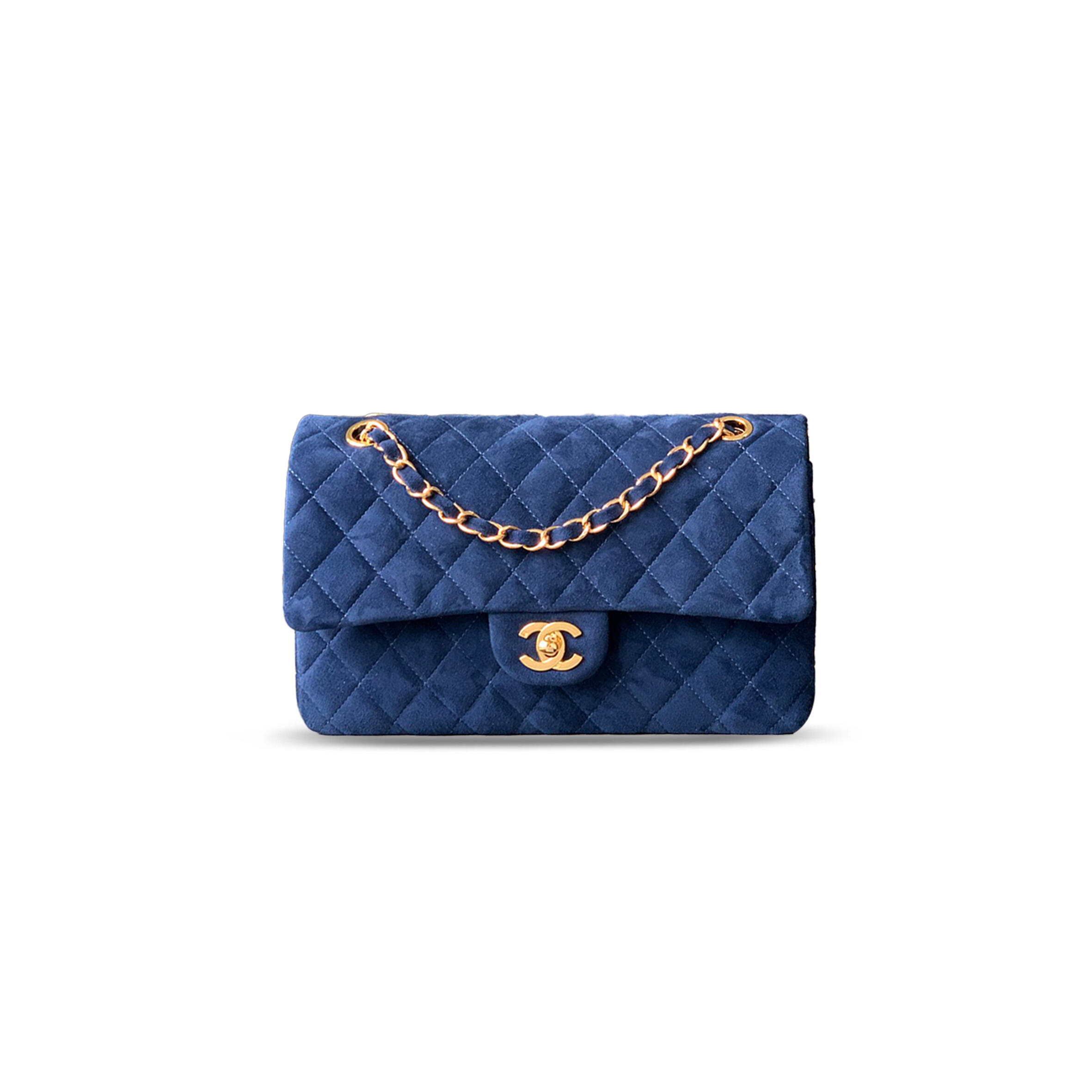 CHANEL MASTER SUEDE MEDIUM DOUBLE FLAP SHOULDER BAG 306490 (25*16*8cm)